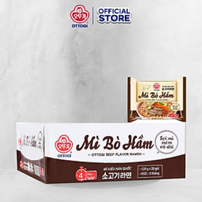 [Thùng 20 gói] Mì Bò Hầm Ottogi 120gx20
