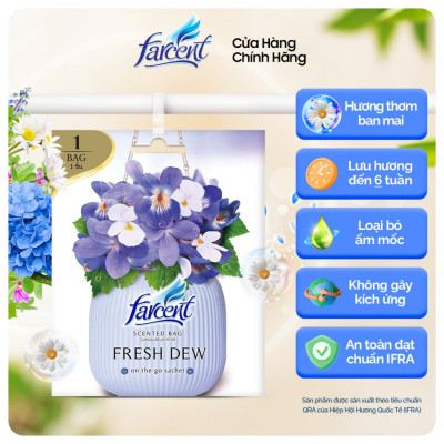 THÙNG 72 Túi thơm tủ quần áo khử mùi, chống ẩm Farcent (Hương Ban Mai/Hoa Hồng /Hoa Oải Hương) 10g