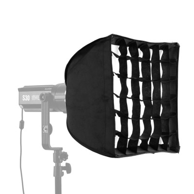 Softbox 30 * 30cm / 11,8 * 11,8 inch có lưới Tương thích với Đèn video LED tiêu điểm Godox S30