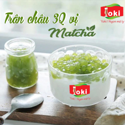 Yoki Trân châu 3Q vị Matcha dai, giòn, thơm mát