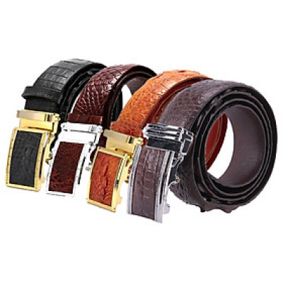 Thắt lưng nam da cá sấu Huy Hoàng gai lưng 3,5P màu đen, nâu đỏ, vàng bò, nâu đất HT4207-08-09-44 