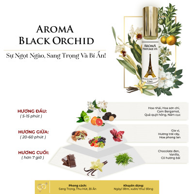 Aroma Black Orchird – Tinh Dầu Nước Hoa Pháp Dạng Lăn 12ml