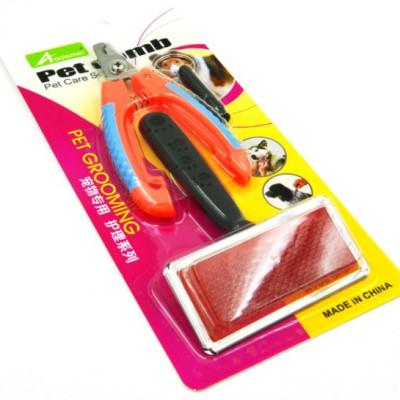 Bộ chăm sóc thú cưng kéo cắt mòng lược và còi - Genyo nail clipper 005 ( màu và mẫu giao ngẫu nhiên)