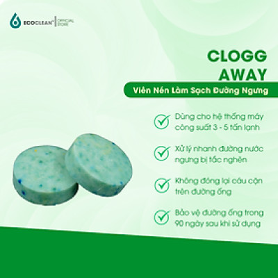 Viên Nén Xử Lý Rêu, Chất Bẩn Máy Lạnh - Clogg Away - Chính Hãng Mỹ - Sử Dụng Cho Hệ Thống Điều Hoà 5 Tấn