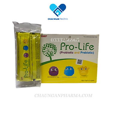 Men vi sinh Pro-Life (probiotic and prebiotic) Mediphar  Hộp 10 gói - Hỗ trợ cải thiện các triệu chứng và làm giảm nguy cơ rối loạn tiêu hóa do loạn khuẩn đường ruột