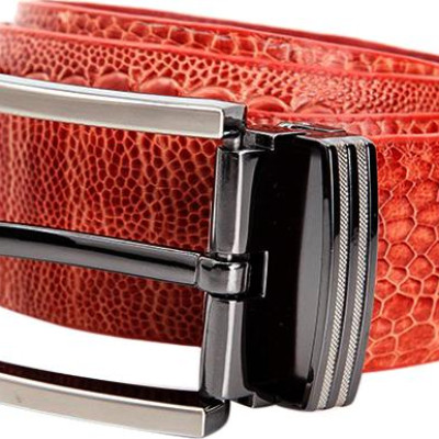 Thắt Lưng Nam Da Đà Điểu Bản Lớn Đầu Kim Huy Hoàng  HT4423 - Vàng