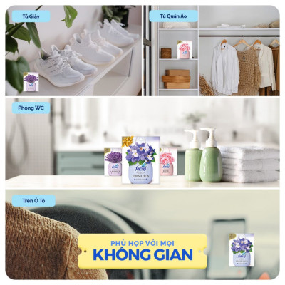 THÙNG 72 Túi thơm tủ quần áo khử mùi, chống ẩm Farcent (Hương Ban Mai/Hoa Hồng /Hoa Oải Hương) 10g