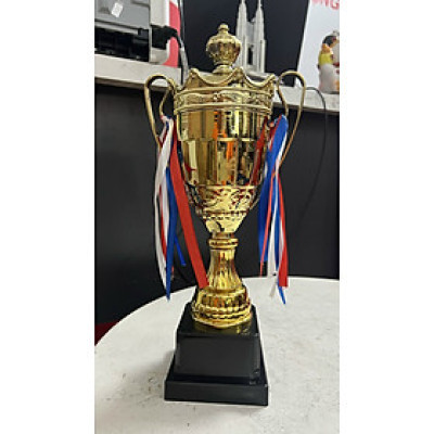 Cúp thể thao A238 , cúp vô địch cao 34cm bằng nhựa cứng kèm dây tua rua đẹp mắt, cúp trao giải giá rẻ