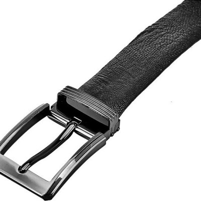 Dây nịt nam da đà điểu Huy Hoàng bản lớn đầu kim màu đen HT4421