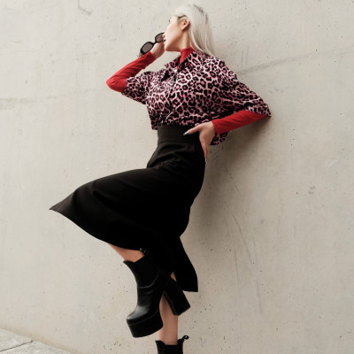 Chân váy vạt đắp bảng lưng