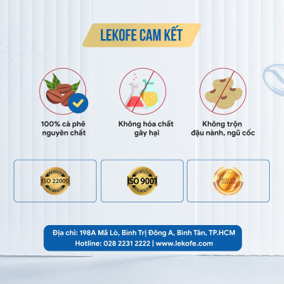 Cà phê sữa hòa tan 3in1 Lekofe 100% cà phê nguyên chất  đậm vị cà phê thơm vị sữa Túi 24 gói 432g