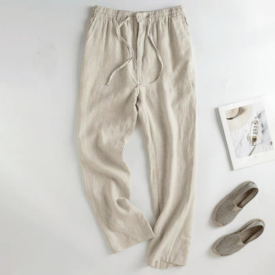 Quần nam ống rộng phong cách Hàn Quốc, quần nam cạp cao có dây rút phía trước và lưng chun dễ mặc
