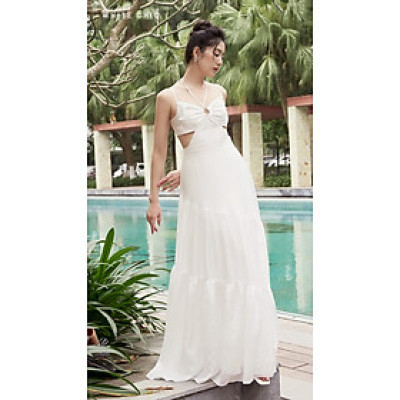 Đầm maxi đan dây lưng Anthea thiết kế cao cấp WHITE CHIC