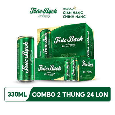Combo 2 Thùng Bia Trúc Bạch - Thùng 24 lon 330ml