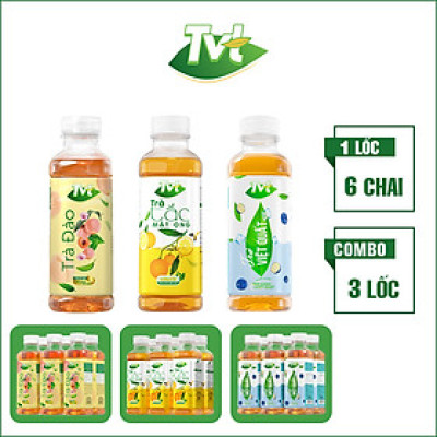 [Combo 18 chai 450ml] TVT trà Đào trà Tắc mật ong trà Việt Quất tinh chất trà xanh, trà đen, chống oxy hóa, thanh nhiệt giải phóng độc tố cơ thể