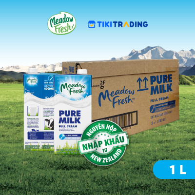 Thùng 12 hộp Sữa tươi tiệt trùng nguyên kem Meadow Fresh 1L hàng New Zealand