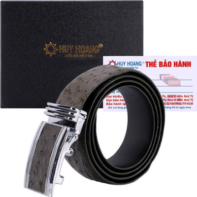 Thắt Lưng Nam Da Đà Điểu Bản Lớn Da Hột Huy Hoàng HT4437 - Xanh Rêu