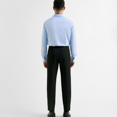 Quần Âu Nam ROUTINE Twill Ống Ôm Xếp Ly Trơn Form Slim Crop - ROUTINE 10F23PFO001R1