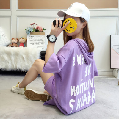 Áo Thun Tay Dài Liền Nón Xinh Xắn Dành Cho Nữ