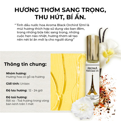 Aroma Black Orchird – Tinh Dầu Nước Hoa Pháp Dạng Lăn 12ml