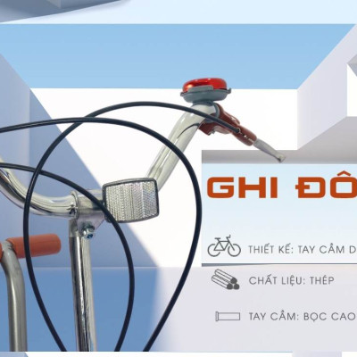 Xe đạp cho mẹ và bé Tekko C250 bánh 24 inch, có 7 tốc độ đạp cực nhẹ