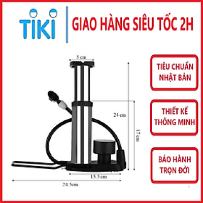Bơm Hơi Hợp Kim Dùng Chân Cho Xe Máy , Xe Đạp NHONOR Có Đồng Hồ Đo Áp Suất- Hàng Chính Hãng ( Tặng Kèm Kim Bơm Banh Và Bơm Thú Hơi ) 