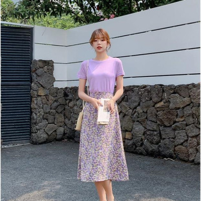 CHÂN VÁY HOA NHÍ TIGOON DỊU DÀNG - Hoa Tím - XL