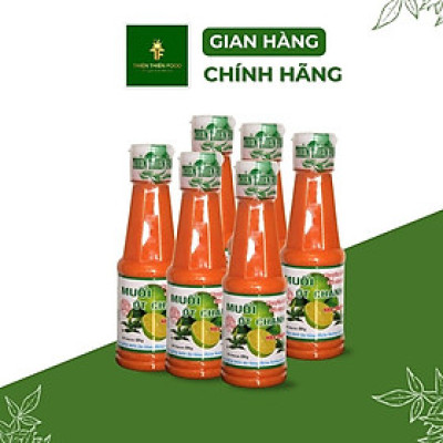 Muối Ớt Đỏ Chai Lớn 250g (lốc 6 chai) Thương Hiệu Thiên Thiên Food - Đặc Sản Nha Trang Dùng Chấm Hải Sản