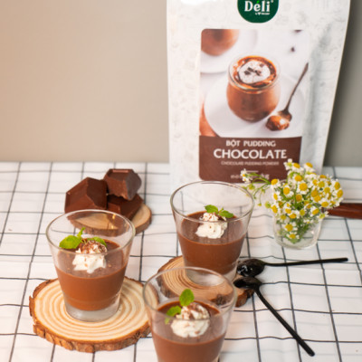 Pudding chocolate Déli - Túi chiết 250gr - chuyên dùng làm topping trà sữa - thơm béo, mềm mại