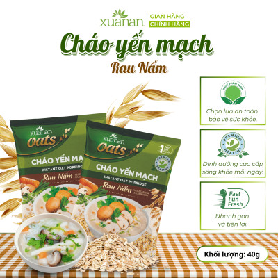Cháo Yến Mạch Rau Nấm Xuân An Gói 40G [chay dùng được] (Mua 6 Gói Tặng Kèm 1 Gói)