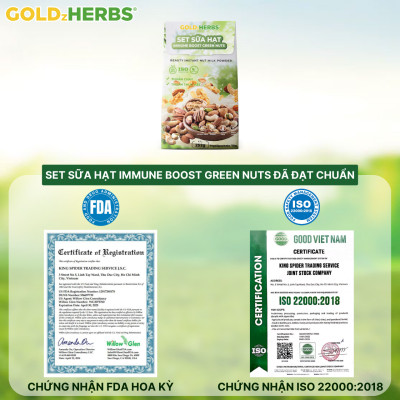 Set Sữa Hạt Tăng Cường Năng Lượng Goldzherbs Immune Boost Green Nuts – 250g/ 500g
