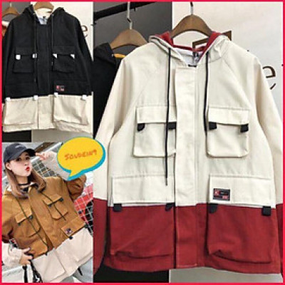 Áo Khoác Kaki 4 Túi Phối Màu (kèm ảnh thật)