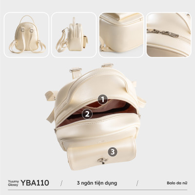 Balo Yuumy ( Thời trang nữ mini phong cách dễ thương - Balo da Glossy YBA110 )