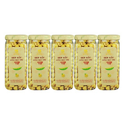 Combo 5 Hũ Sen Sấy Gừng Mật Ong Hải Long (230g / Hũ)