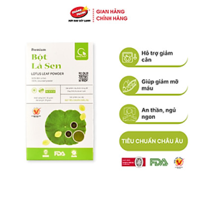 Bột Lá Sen Sấy Lạnh Nguyên Chất Hộp 30g - Ngủ ngon, giảm mỡ máu, giảm cân, mát gan, mờ nám, tàn nhang, đẹp da