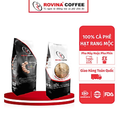 Cà Phê Rovina Khát Vọng -  Pha Máy -  Gói 500gr Nguyên Hạt Với Mùi Vị Đặc Trưng Đúng Vị Thật Của Cà Phê Việt Nam, Vị Đắng Của Robusta, Mùi Thơm Của Arabica