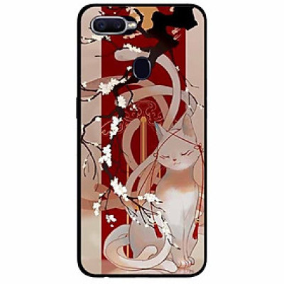 Ốp lưng in cho Oppo A7/ A5s Mẫu Mèo Cành Hoa Đào
