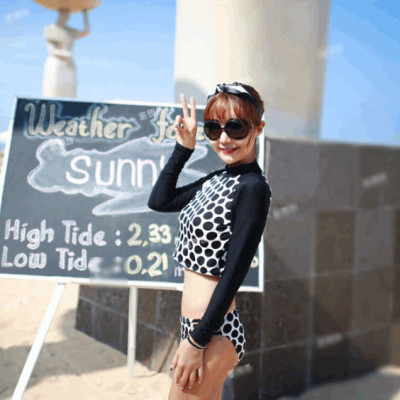 Bikini Tươi Trẻ Tay Dài Form Croptop AT073 MayHomes, Đồ Bơi Nữ Thun Lạnh