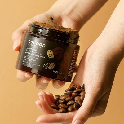Bộ 3 Cà phê Đắk Lắk tẩy da chết Cocoon: Cơ thể 200ml + Da mặt 150ml + Son môi 5g