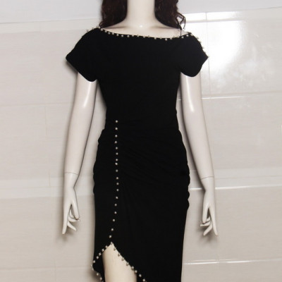 ĐẦM CỔ RỘNG LAI XÉO ĐÍNH HẠT BẸT