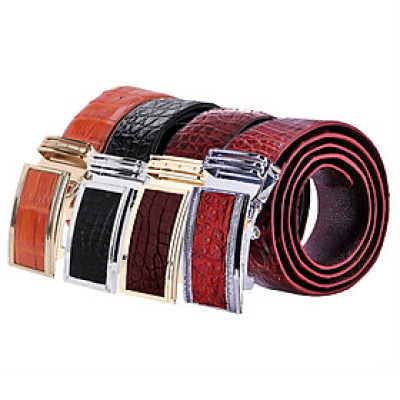 HJ4721-22-23-25 - Thắt lưng nam da cá sấu gai đuôi bản lớn màu đen, nâu đất, nâu đỏ, vàng