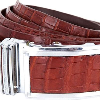 Thắt Lưng Nam Da Cá Sấu Nguyên Con Bụng Bản Lớn Huy Hoàng HT4749 - Nâu Đỏ