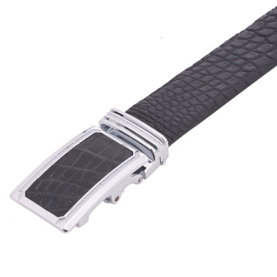 Thắt Lưng Nam Da Cá Sấu Gai Lưng Huy Hoàng HT4207 (120 x 3.5 cm) - Đen