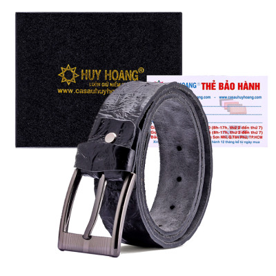 HJ4122-23-24 - Dây nịt nam Huy Hoàng vân cá sấu 1 lớp 4P màu da, đen, nâu