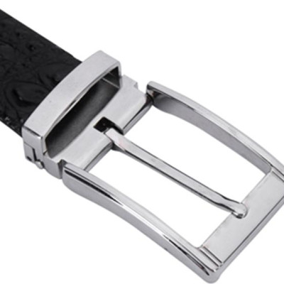 Thắt Lưng Nam Da Cá Sấu Nguyên Con Đầu Kim Huy Hoàng HT4219 - Đen