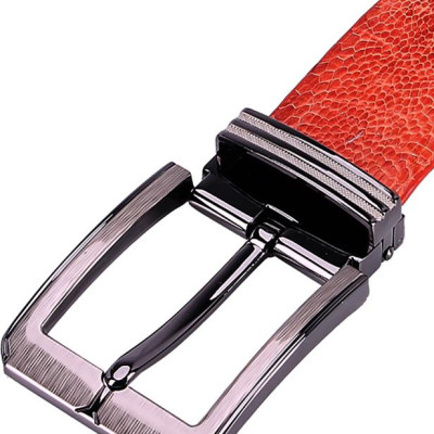 Thắt Lưng Nam Da Đà Điểu Bản Lớn Trơn Đầu Kim Huy Hoàng HT4432 - Vàng