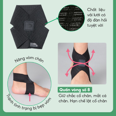 Đai cổ chân mềm Phiten Metax Supporter Ankle Soft Type Super Light AP241003/AP241004/AP241005