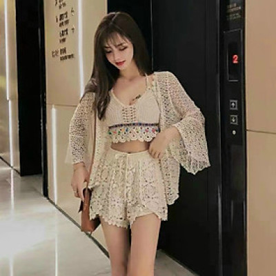 Set Đồ Bơi 3 3 Món Ren Đính Cườm