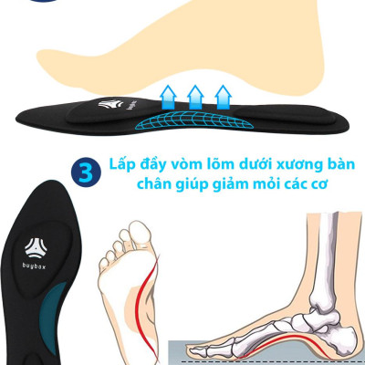 Lót giày cao gót mũi nhọn 4D có gờ chống sốc giảm mỏi gang bàn chân - buybox - BBPK65