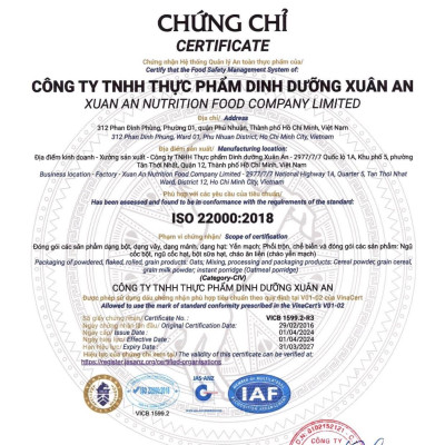 Combo 6 Gói Cháo Yến Mạch Thịt Gà & Đông Trùng Hạ Thảo Xuân An 40G (Tặng Kèm 1 Gói)
